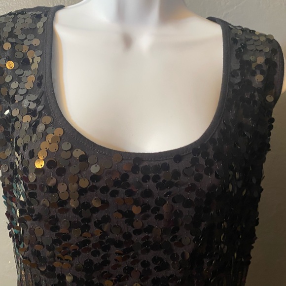 GEORGE black and silver sequin sleeveless top - Picture 6 of 16